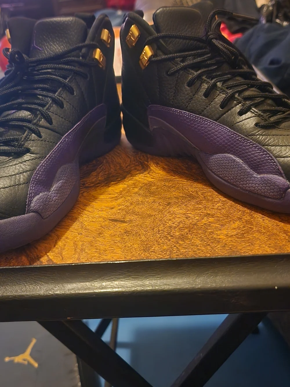 Jordan Black and Purple Retro Men's Basketball Sneakers